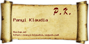 Panyi Klaudia névjegykártya