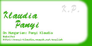 klaudia panyi business card